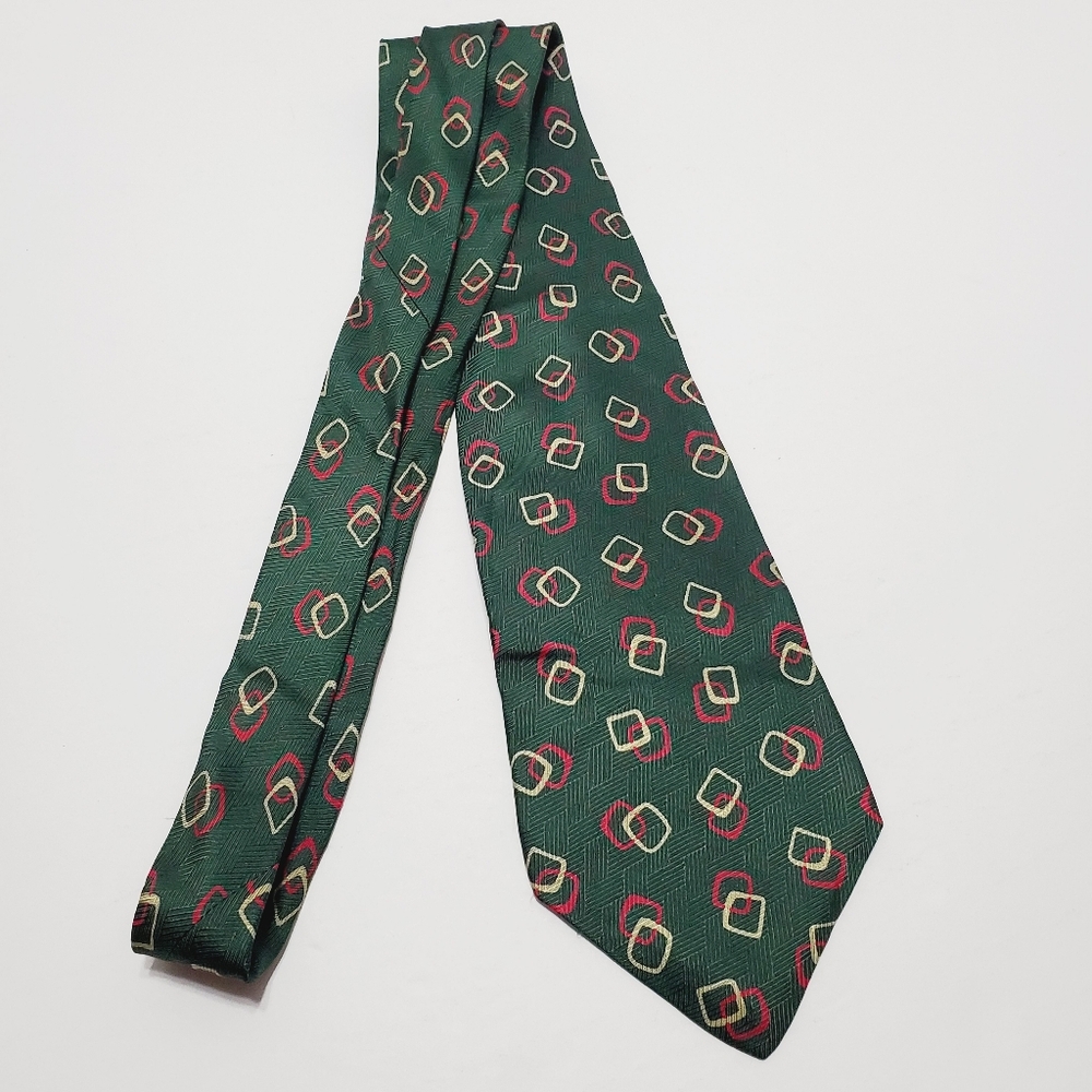 Polo Ralph Lauren Green Geometric Pattern Men's Silk Neck Tie 57x4" - Picture 2 of 5